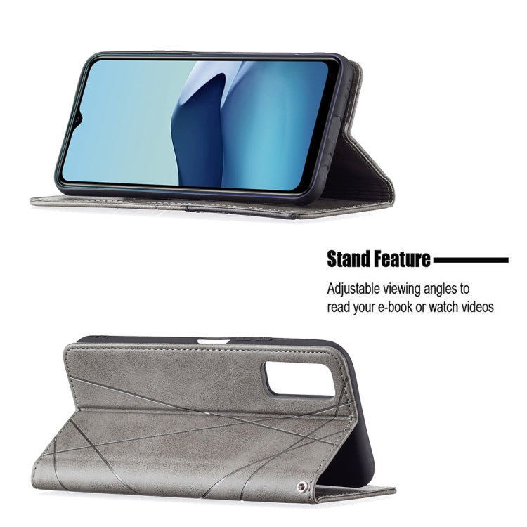 For vivo Y20 Rhombus Texture Horizontal Flip Magnetic Leather Case with Holder & Card Slots
