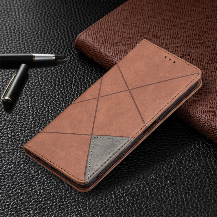 For vivo Y51 2020 / Y51a / Y51s Rhombus Texture Horizontal Flip Magnetic Leather Case with Holder & Card Slots