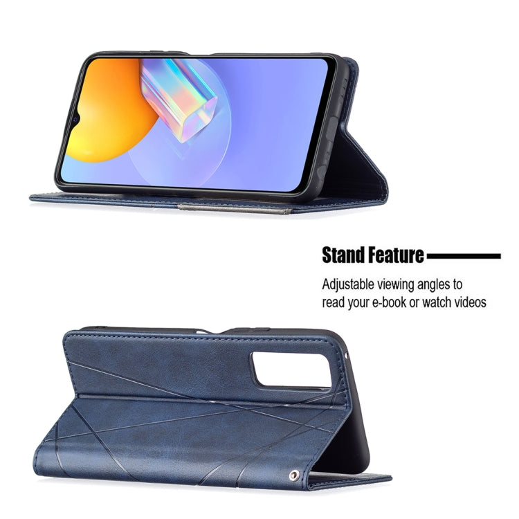For vivo Y51 2020 / Y51a / Y51s Rhombus Texture Horizontal Flip Magnetic Leather Case with Holder & Card Slots