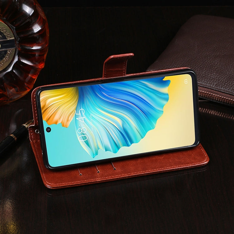 idewei Crazy Horse Texture Horizontal Flip Leather Case with Holder & Card Slots & Wallet For Tecno Camon 17 Pro