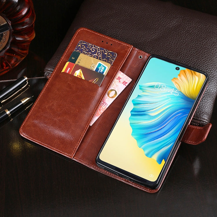 idewei Crazy Horse Texture Horizontal Flip Leather Case with Holder & Card Slots & Wallet For Tecno Camon 17 Pro