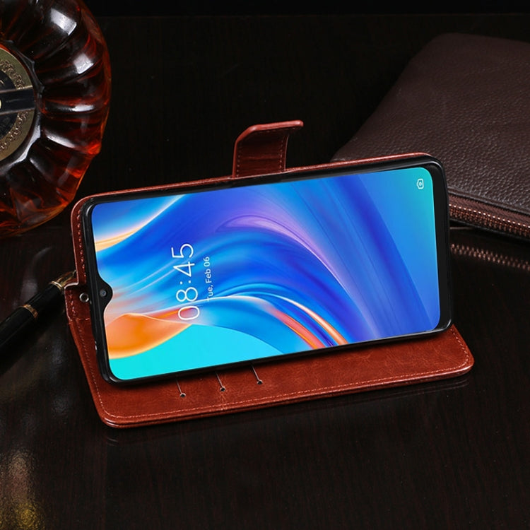 idewei Crazy Horse Texture Horizontal Flip Leather Case with Holder & Card Slots & Wallet For Tecno Spark 7P