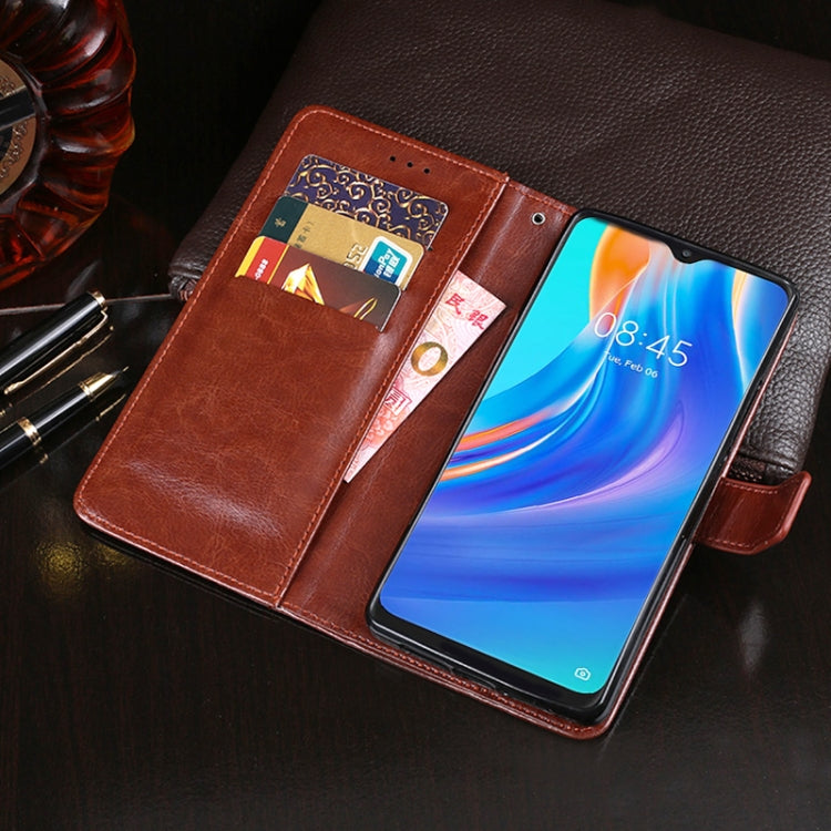 idewei Crazy Horse Texture Horizontal Flip Leather Case with Holder & Card Slots & Wallet For Tecno Spark 7P