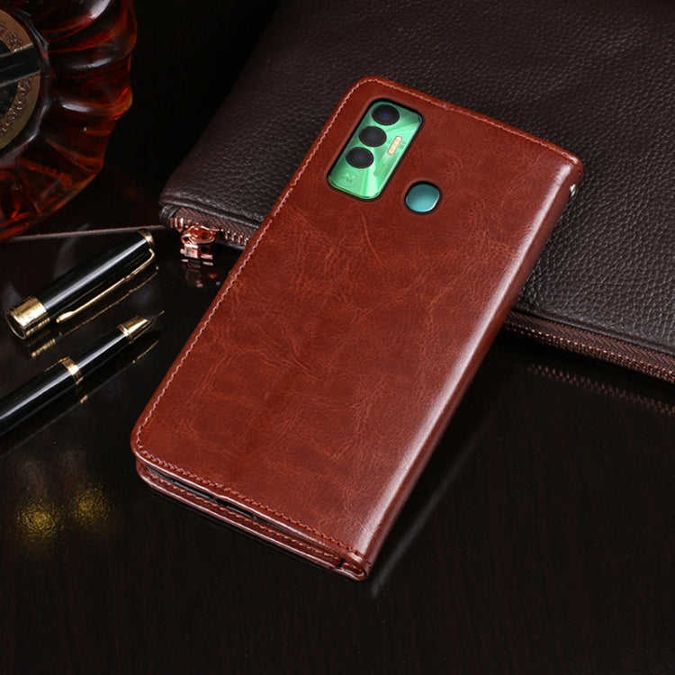 idewei Crazy Horse Texture Horizontal Flip Leather Case with Holder & Card Slots & Wallet For Tecno Spark 7P