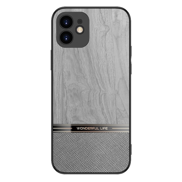 For iPhone 12 mini Shang Rui Wood Grain Skin PU + TPU Shockproof Case