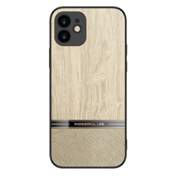 For iPhone 12 mini Shang Rui Wood Grain Skin PU + TPU Shockproof Case