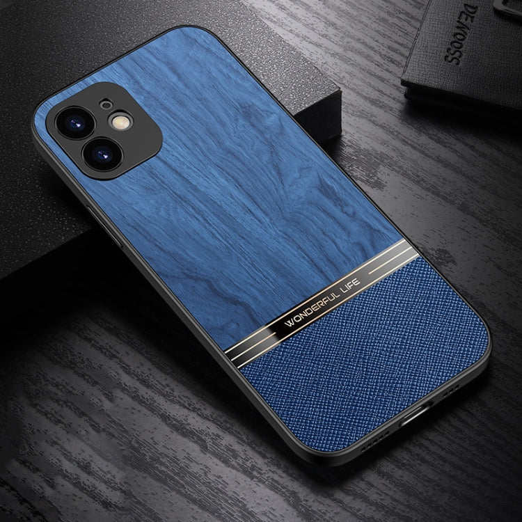 For iPhone 12 mini Shang Rui Wood Grain Skin PU + TPU Shockproof Case