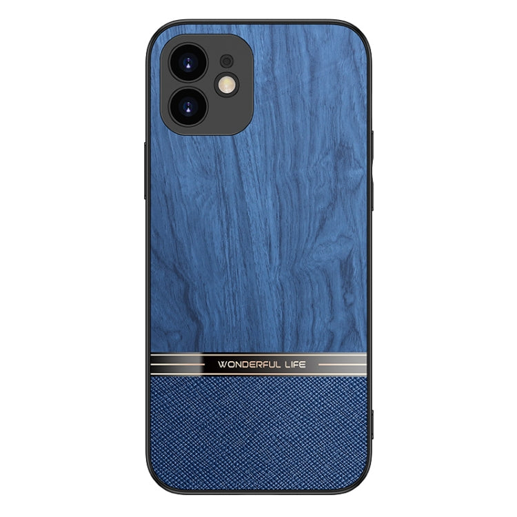 For iPhone 12 Shang Rui Wood Grain Skin PU + TPU Shockproof Case