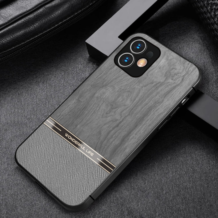 For iPhone 11 Shang Rui Wood Grain Skin PU + TPU Shockproof Case