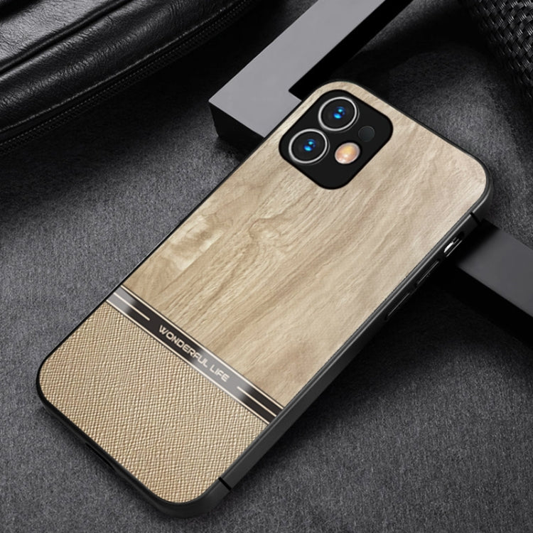 For iPhone 11 Shang Rui Wood Grain Skin PU + TPU Shockproof Case