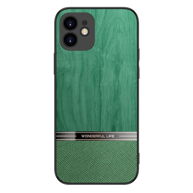 For iPhone 11 Shang Rui Wood Grain Skin PU + TPU Shockproof Case