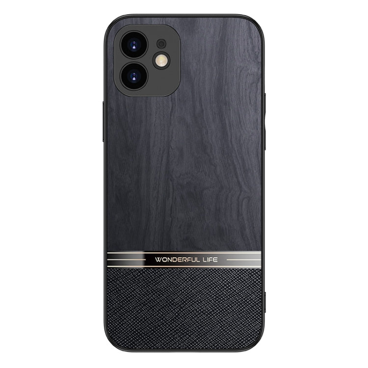 For iPhone 11 Shang Rui Wood Grain Skin PU + TPU Shockproof Case