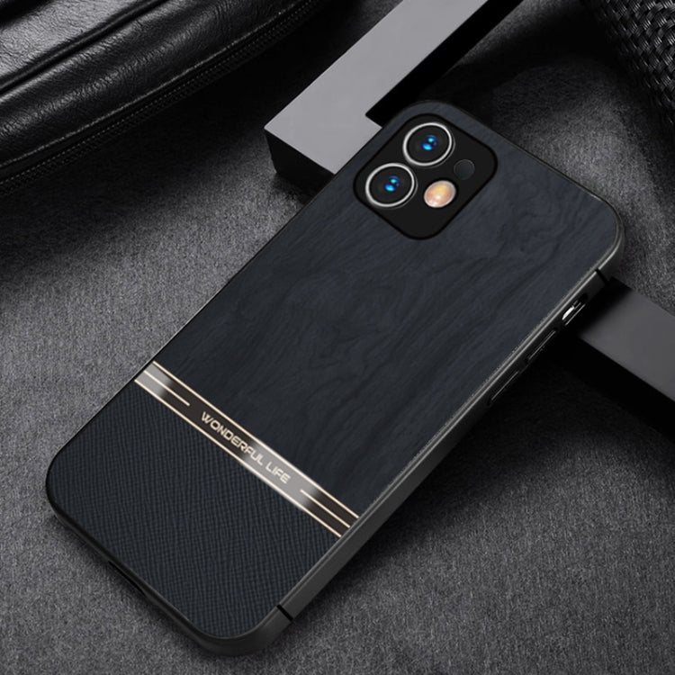 For iPhone 11 Shang Rui Wood Grain Skin PU + TPU Shockproof Case