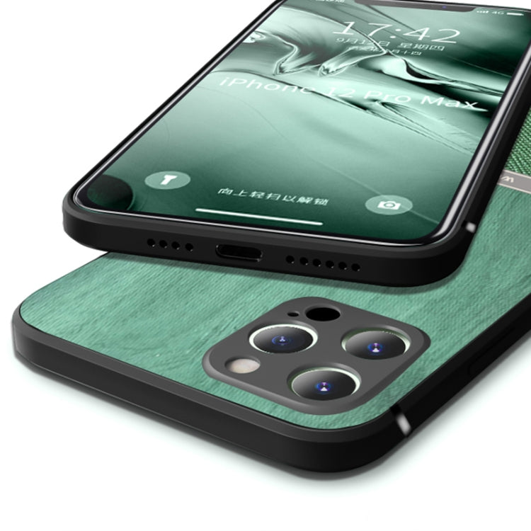 For iPhone 11 Pro Shang Rui Wood Grain Skin PU + TPU Shockproof Case