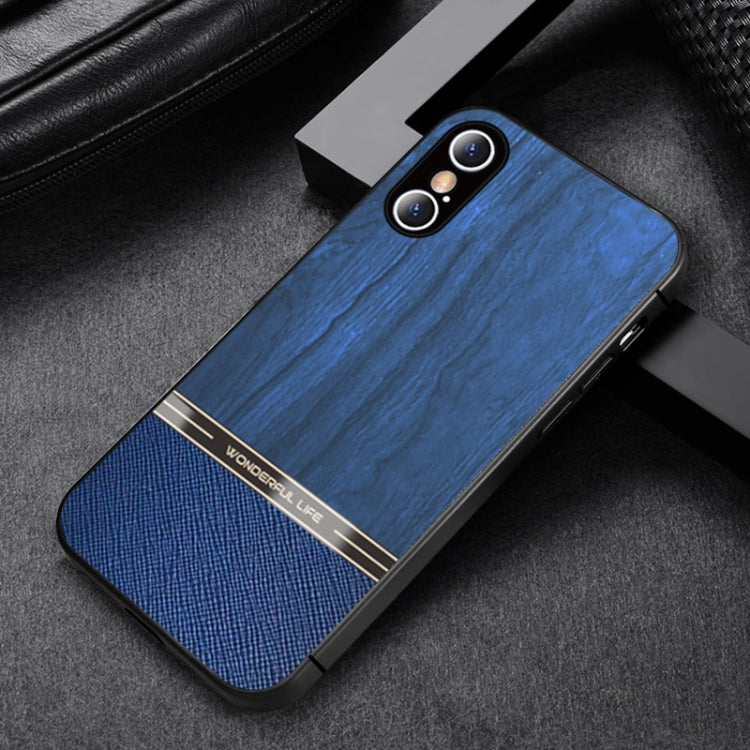 For iPhone X / XS Shang Rui Wood Grain Skin PU + TPU Shockproof Case