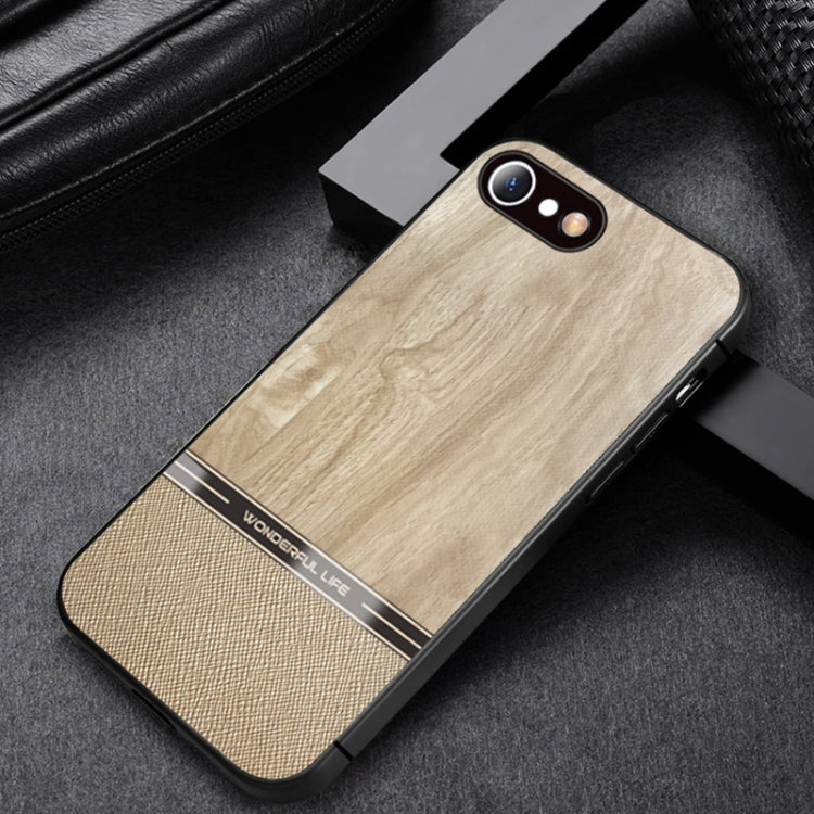 For iPhone SE 2022 / SE 2020 / 8 / 7 Shang Rui Wood Grain Skin PU + TPU Shockproof Case
