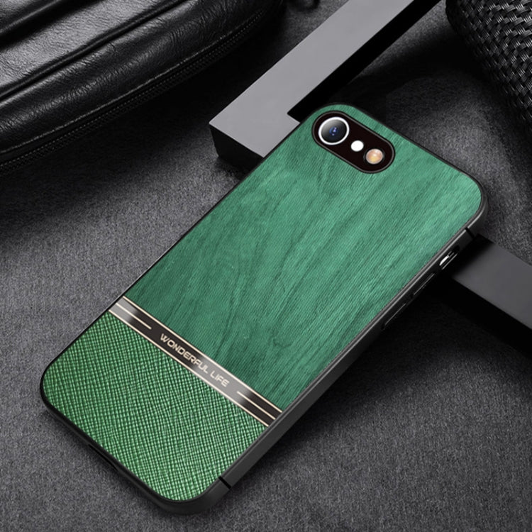 For iPhone SE 2022 / SE 2020 / 8 / 7 Shang Rui Wood Grain Skin PU + TPU Shockproof Case
