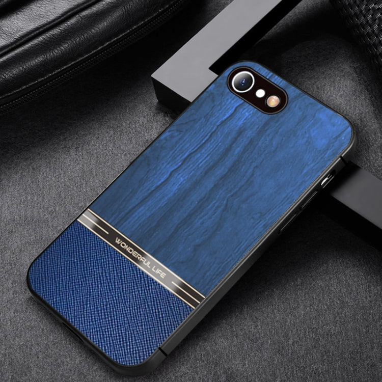 For iPhone SE 2022 / SE 2020 / 8 / 7 Shang Rui Wood Grain Skin PU + TPU Shockproof Case
