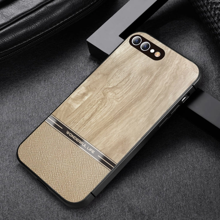 Shang Rui Wood Grain Skin PU + TPU Shockproof Case For iPhone 8 Plus / 7 Plus
