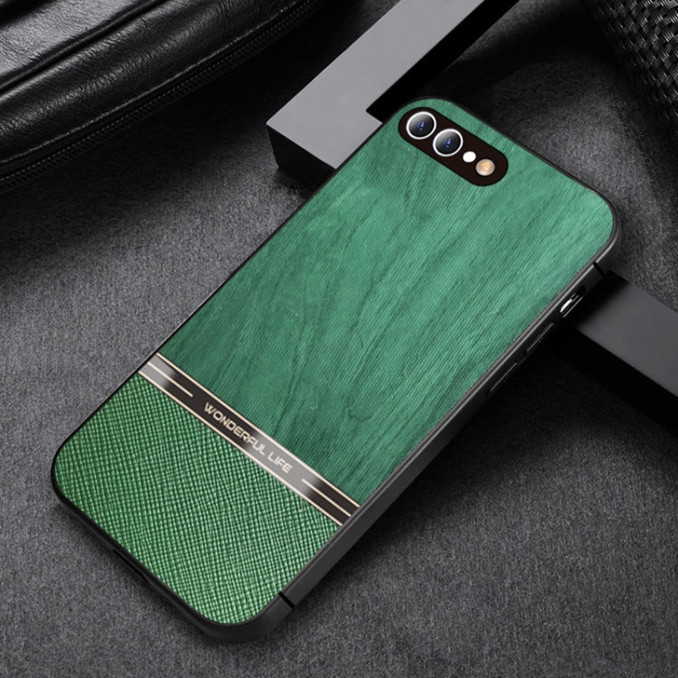 Shang Rui Wood Grain Skin PU + TPU Shockproof Case For iPhone 8 Plus / 7 Plus