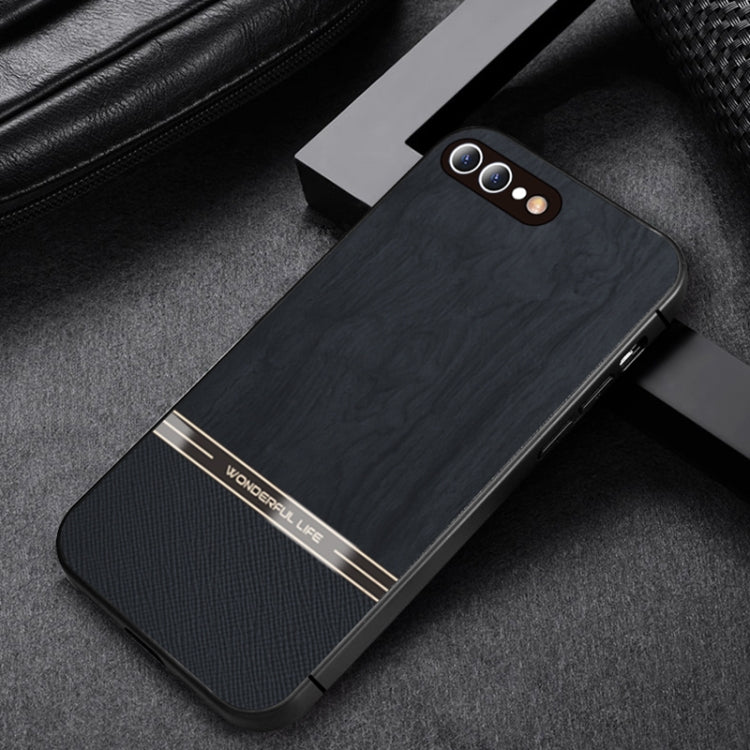 Shang Rui Wood Grain Skin PU + TPU Shockproof Case For iPhone 8 Plus / 7 Plus