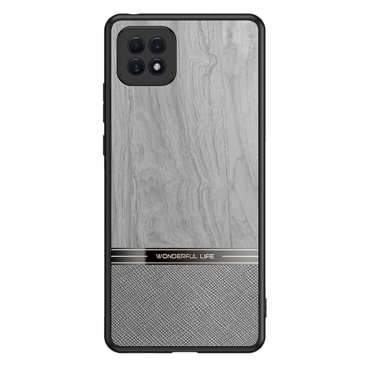 For OPPO A72 Shang Rui Wood Grain Skin PU + TPU Shockproof Case