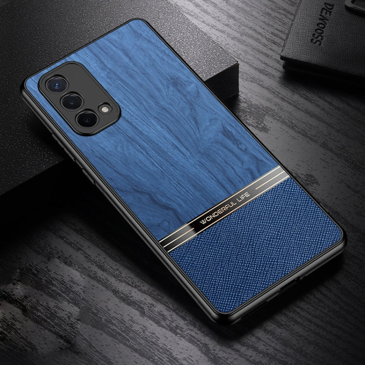For OPPO A93 5G Shang Rui Wood Grain Skin PU + TPU Shockproof Case