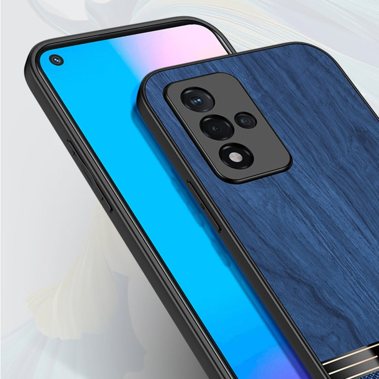 For OPPO A93 5G Shang Rui Wood Grain Skin PU + TPU Shockproof Case
