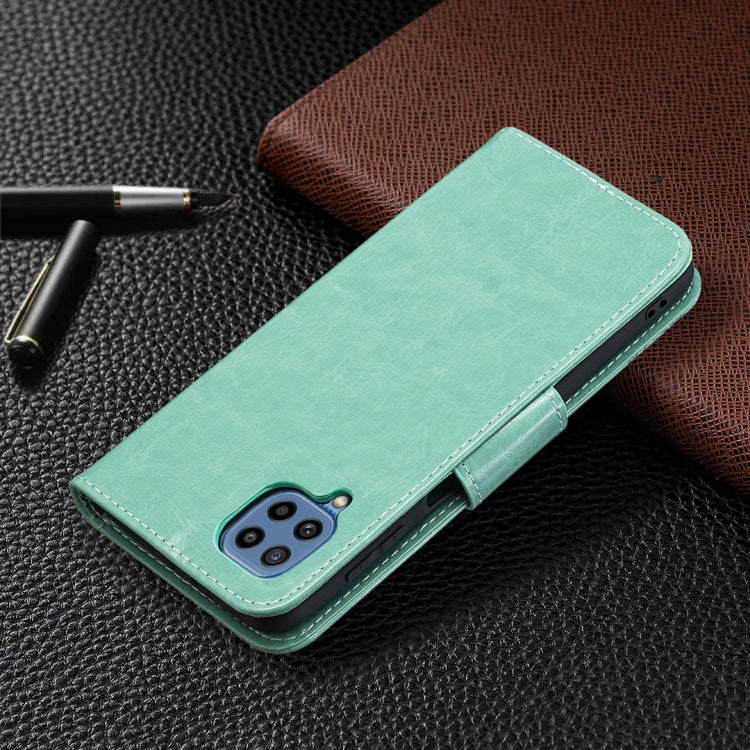 For Samsung Galaxy M32 Embossing Two Butterflies Pattern Horizontal Flip PU Leather Case with Holder & Card Slot & Wallet & Lanyard