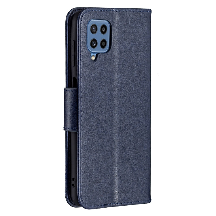 For Samsung Galaxy M32 Embossing Two Butterflies Pattern Horizontal Flip PU Leather Case with Holder & Card Slot & Wallet & Lanyard