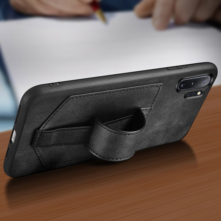 For Huawei P30 Pro SULADA Shockproof TPU + Handmade Leather Protective Case with Holder & Card Slot & Hand Strap