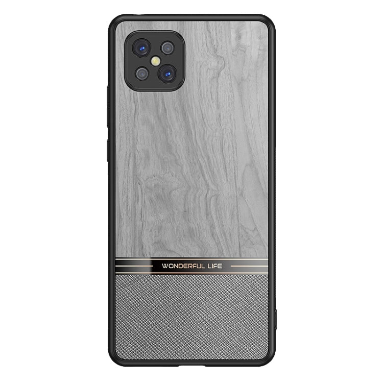 For OPPO A92s Shang Rui Wood Grain Skin PU + TPU Shockproof Case