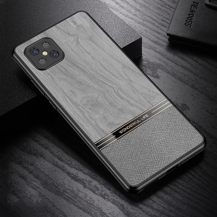 For OPPO A92s Shang Rui Wood Grain Skin PU + TPU Shockproof Case