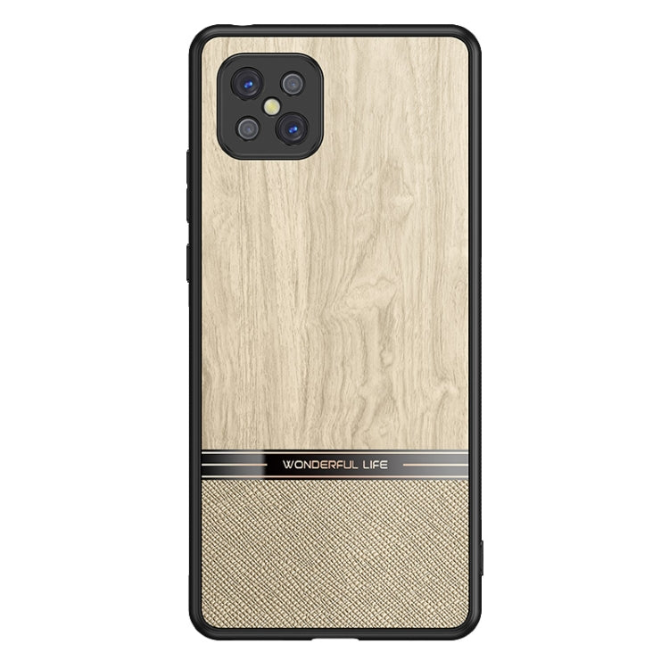 For OPPO A92s Shang Rui Wood Grain Skin PU + TPU Shockproof Case