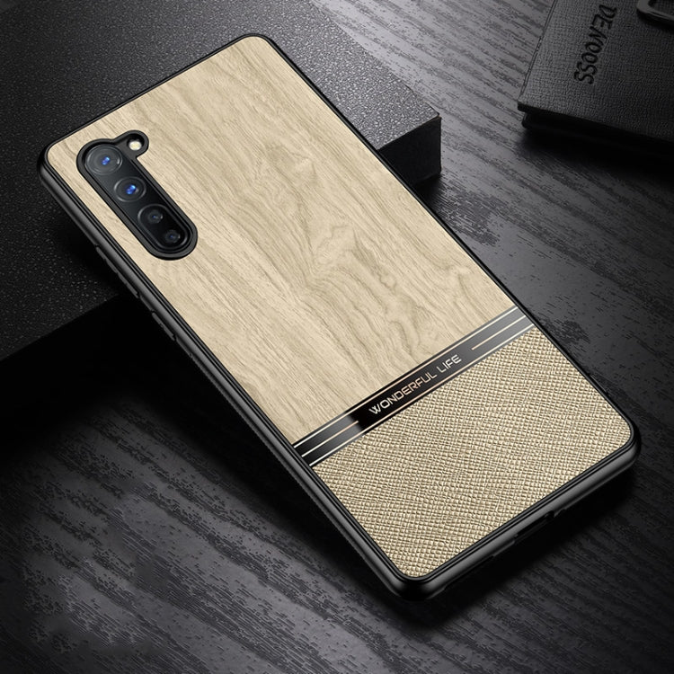 For OPPO Reno3 Shang Rui Wood Grain Skin PU + TPU Shockproof Case