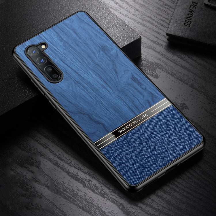 For OPPO Reno3 Shang Rui Wood Grain Skin PU + TPU Shockproof Case