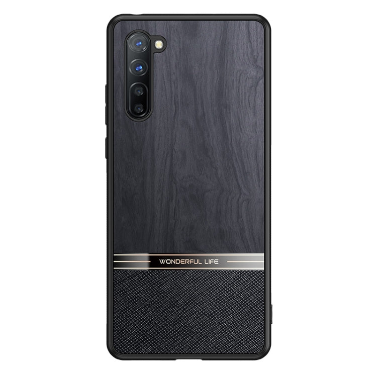 For OPPO Reno3 Shang Rui Wood Grain Skin PU + TPU Shockproof Case