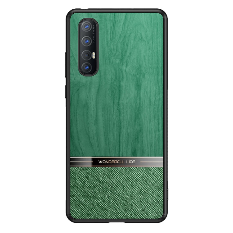 For OPPO Reno3 Pro Shang Rui Wood Grain Skin PU + TPU Shockproof Case