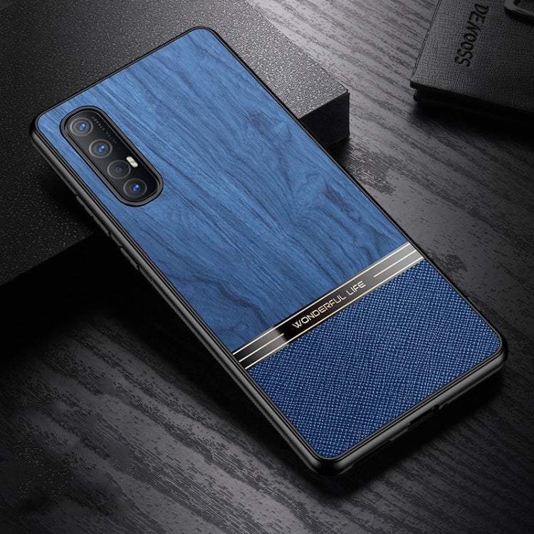 For OPPO Reno3 Pro Shang Rui Wood Grain Skin PU + TPU Shockproof Case