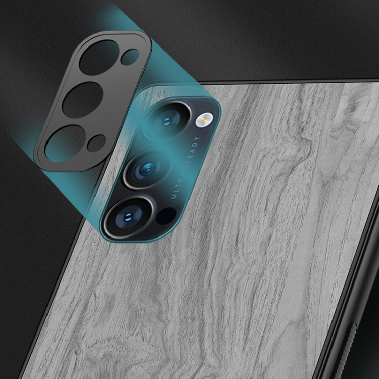 For OPPO Reno3 Pro Shang Rui Wood Grain Skin PU + TPU Shockproof Case