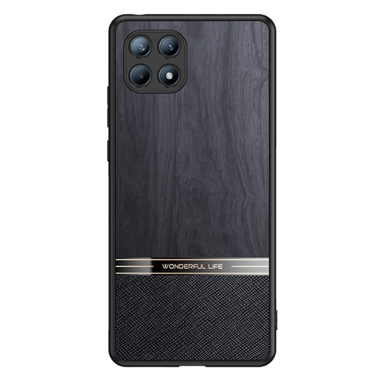 For OPPO Reno4 SE Shang Rui Wood Grain Skin PU + TPU Shockproof Case
