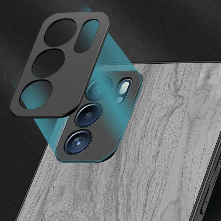 For OPPO Reno5 Pro 5G Shang Rui Wood Grain Skin PU + TPU Shockproof Case