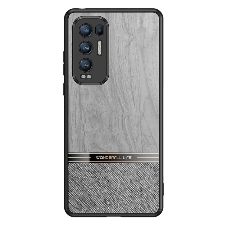 For OPPO Reno5 Pro+ 5G Shang Rui Wood Grain Skin PU + TPU Shockproof Case