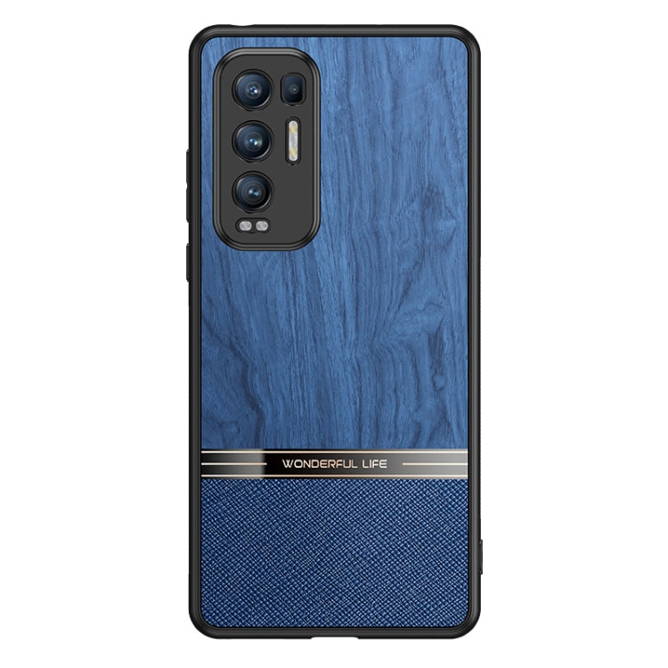For OPPO Reno5 Pro+ 5G Shang Rui Wood Grain Skin PU + TPU Shockproof Case