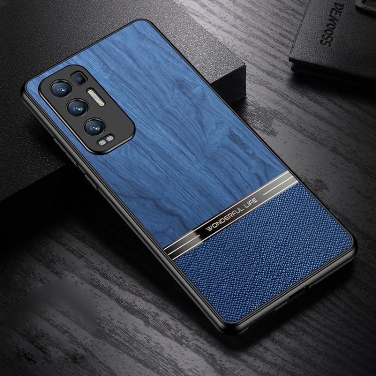 For OPPO Reno5 Pro+ 5G Shang Rui Wood Grain Skin PU + TPU Shockproof Case