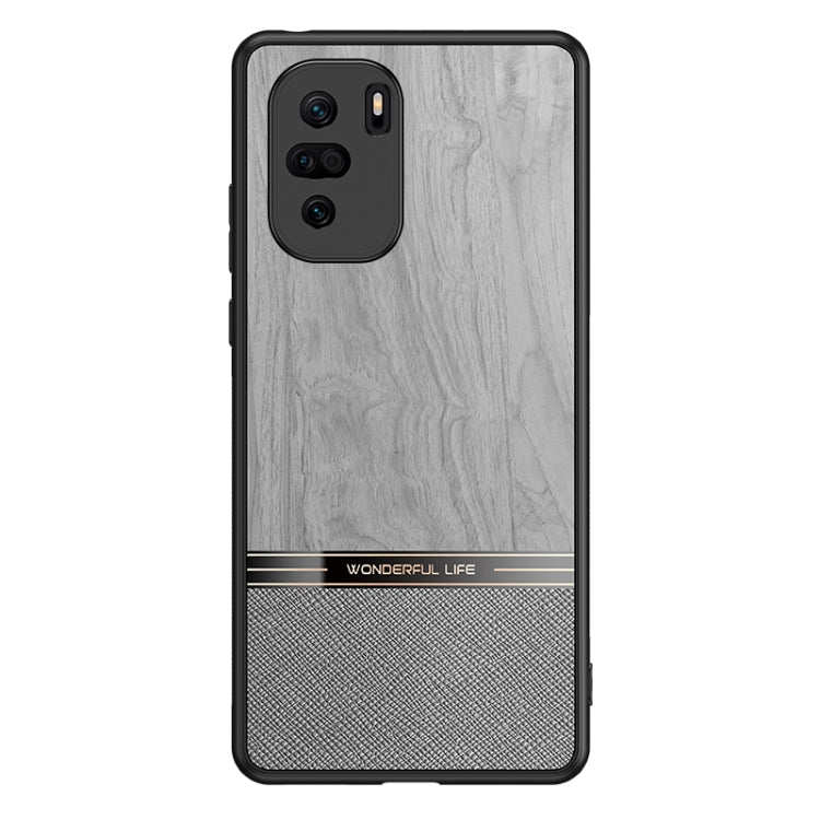 For Xiaomi Redmi K40 Pro Shang Rui Wood Grain Skin PU + TPU Shockproof Case