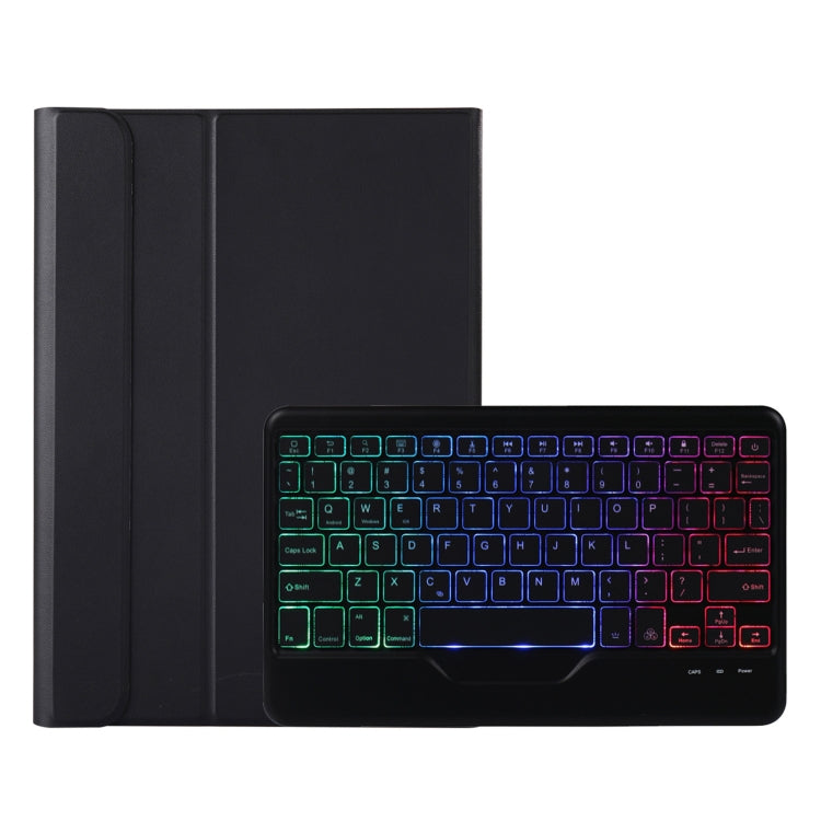 A0N5BS Ultra-thin Tri-color Backlight Detachable Lambskin Texture TPU Bluetooth Keyboard Leather Tablet Case with Holder For Xiaomi Pad 5 / 5 Pro