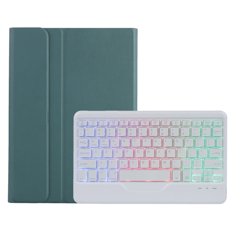 A0N5BS Ultra-thin Tri-color Backlight Detachable Lambskin Texture TPU Bluetooth Keyboard Leather Tablet Case with Holder For Xiaomi Pad 5 / 5 Pro