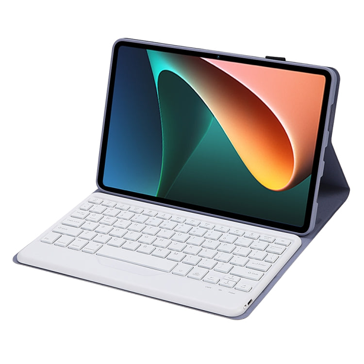 A0N5BS Ultra-thin Tri-color Backlight Detachable Lambskin Texture TPU Bluetooth Keyboard Leather Tablet Case with Holder For Xiaomi Pad 5 / 5 Pro