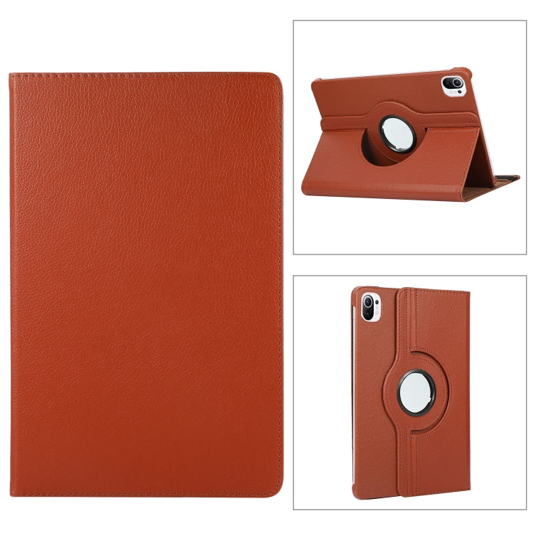 For Xiaomi Pad 5 360 Degree Rotation Litchi Texture Flip Leather Case with Holder